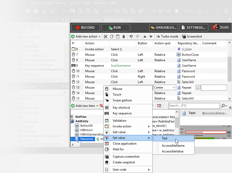 screenshot of Ranorex Studio